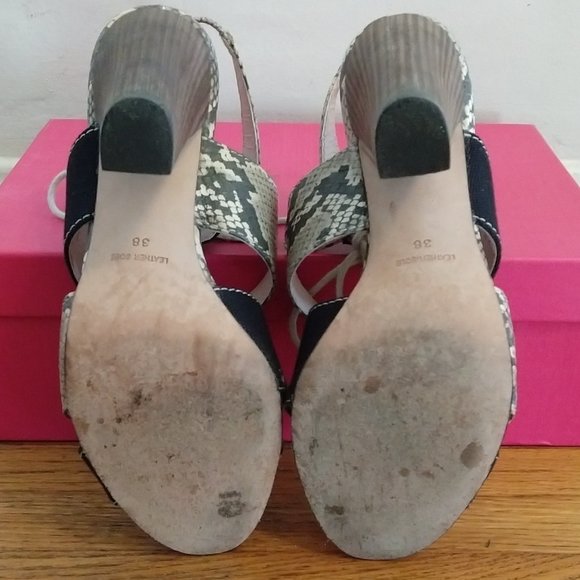 Plenty by Tracy Reese "Annie" Leather and Canvas Sandals - Size 38 (US 8) - Picture 7 of 12